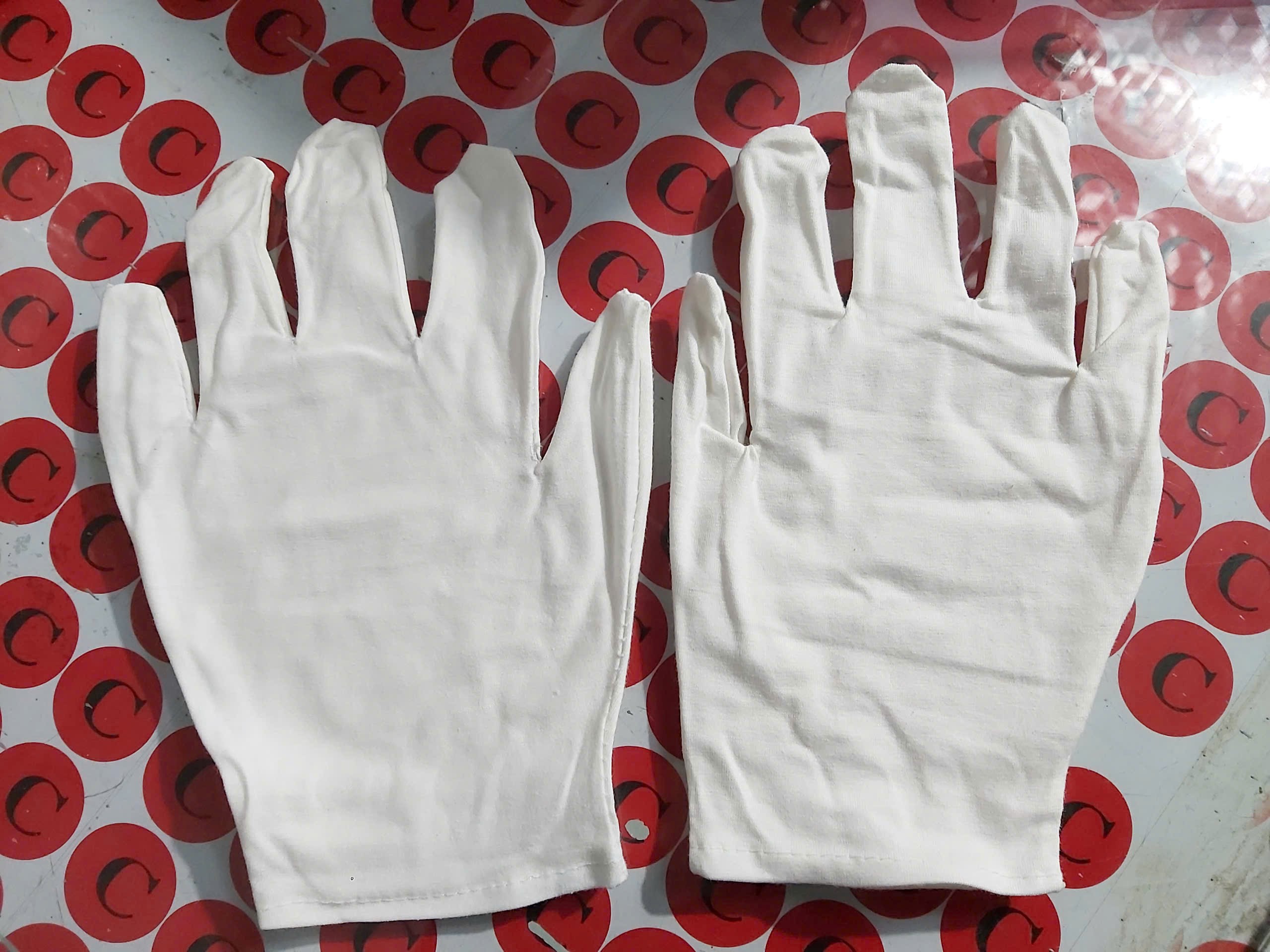 Găng tay vải thun cotton màu trắng